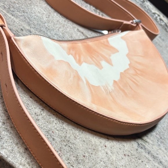 AllSaints Half Moon Leather Crossbody Bag in Soft Pink - Picture 7 of 12